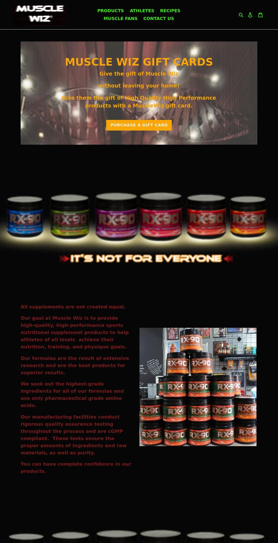 musclewiz.com shopify website screenshot