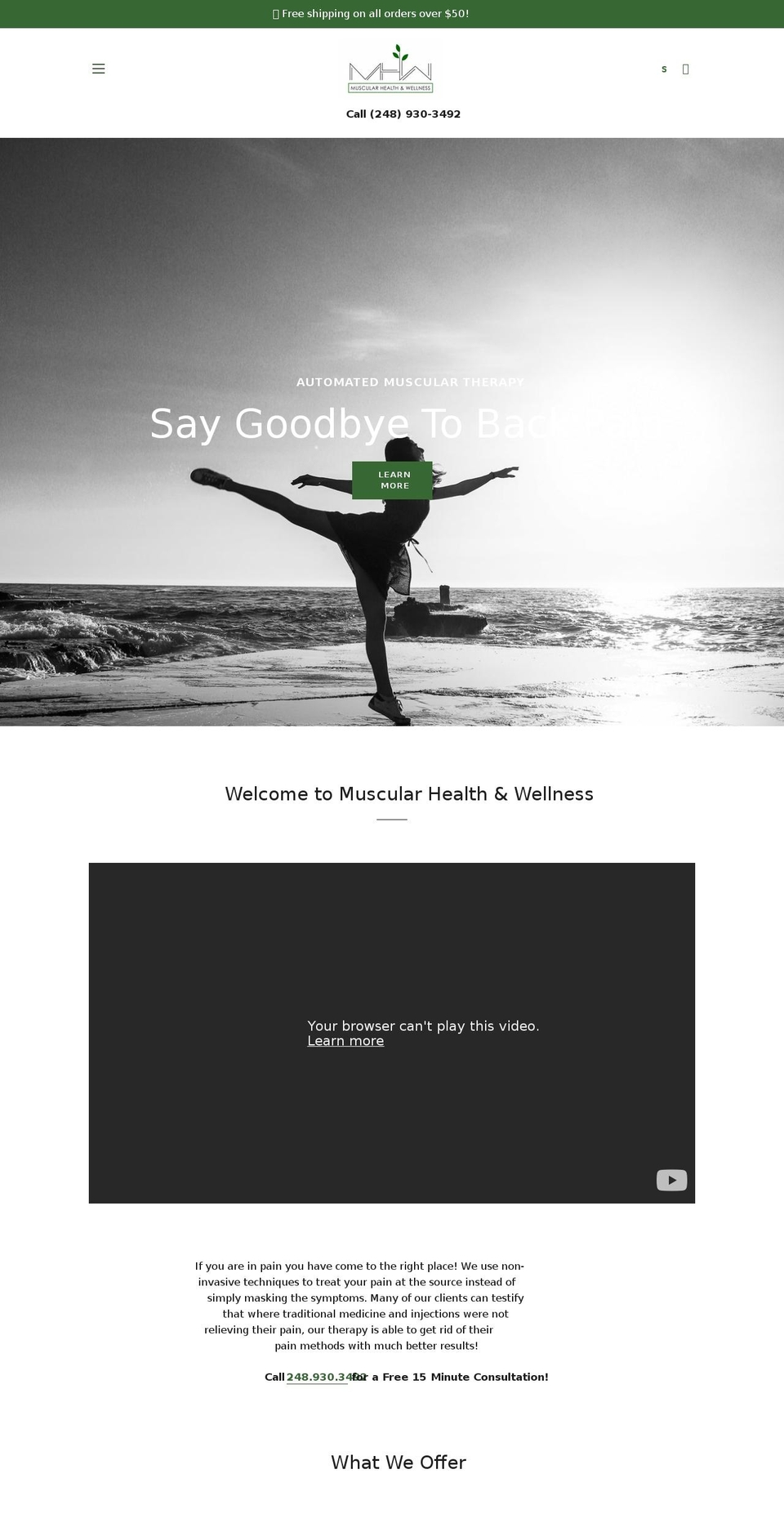 muscularhealthandwellness.com shopify website screenshot