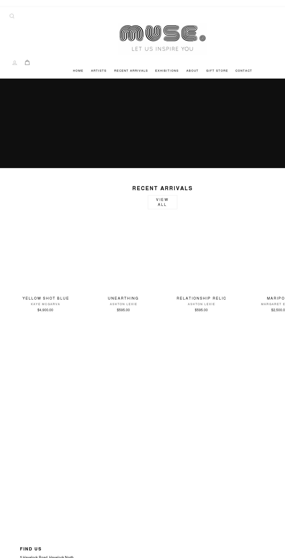 museart.nz shopify website screenshot