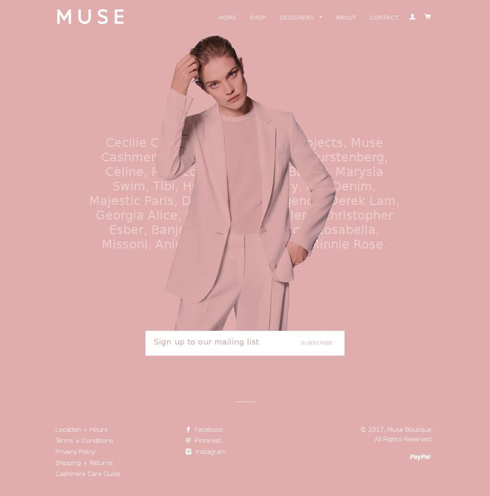 museboutique.co.nz shopify website screenshot