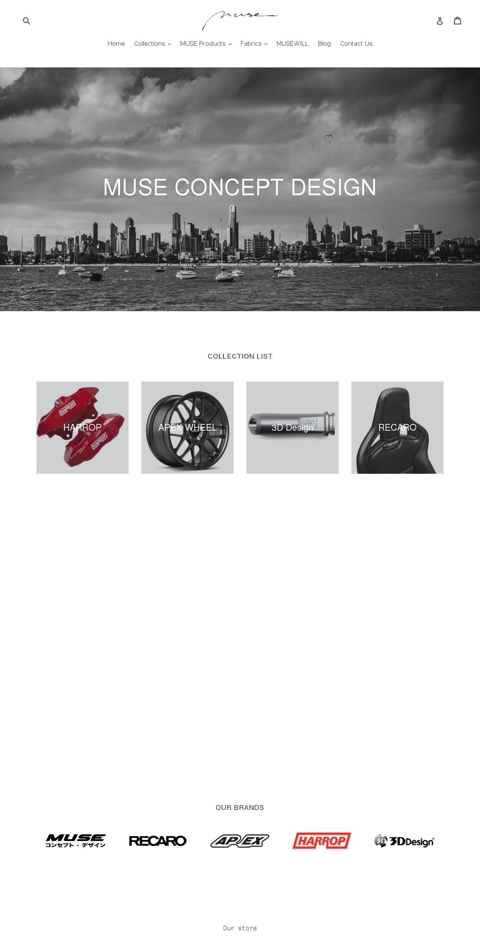 museconceptdesign.com shopify website screenshot