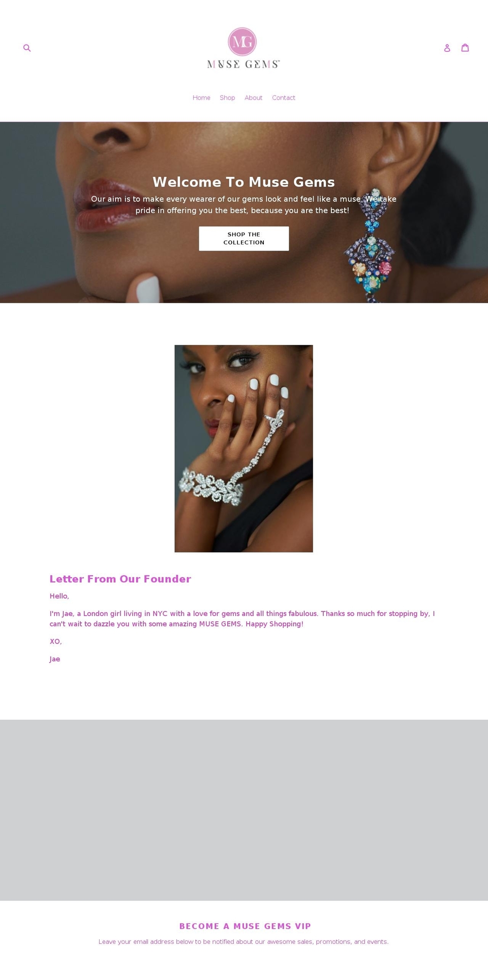 musegems.com — Shopify storefront screenshot