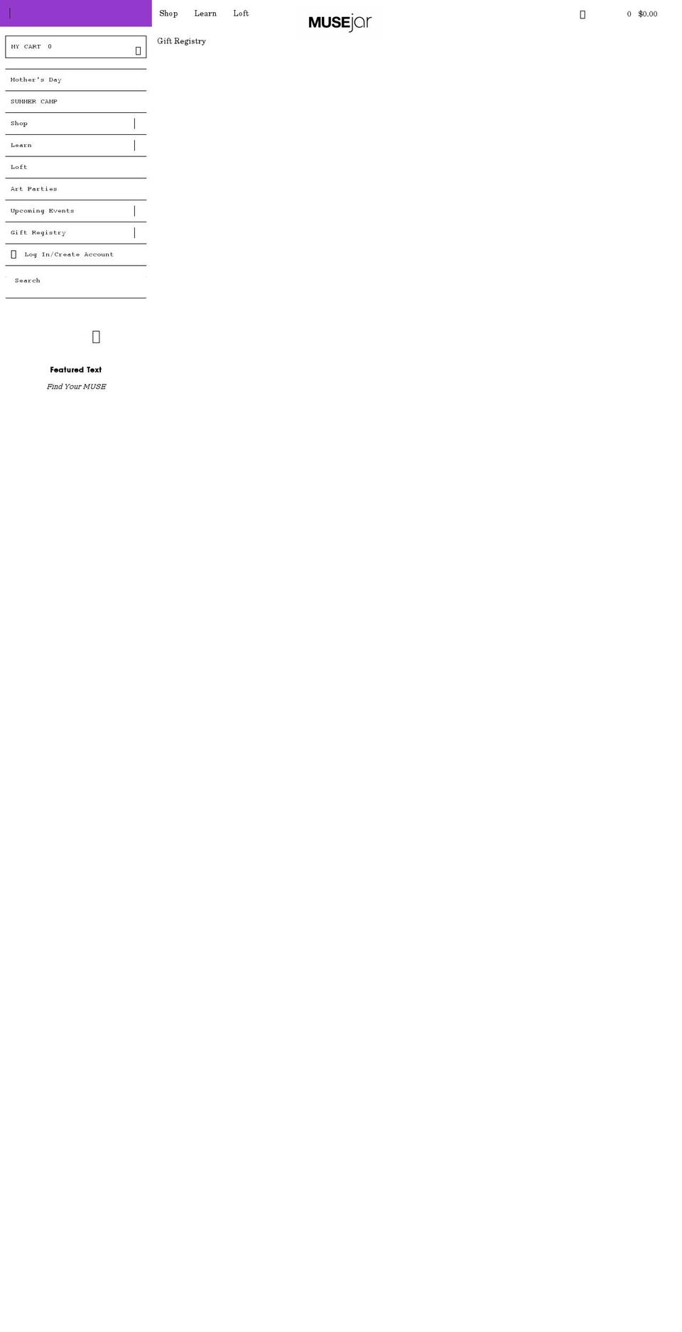 musejar.com shopify website screenshot