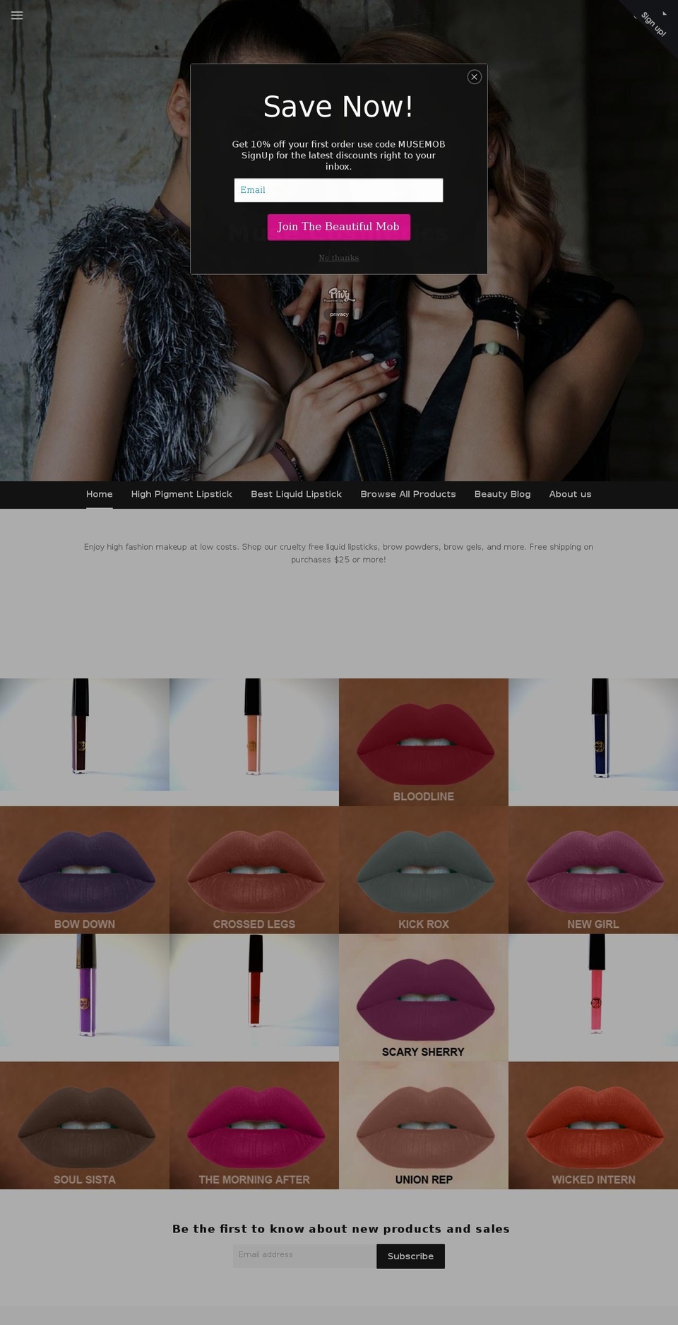 musemob.com shopify website screenshot