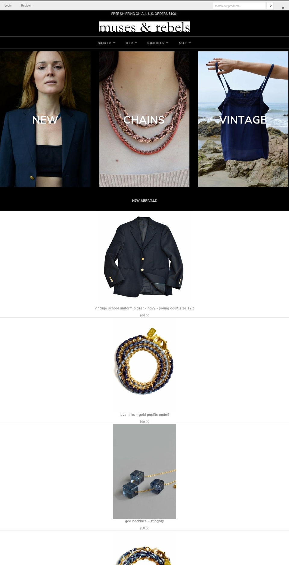 musesandrebels.com shopify website screenshot