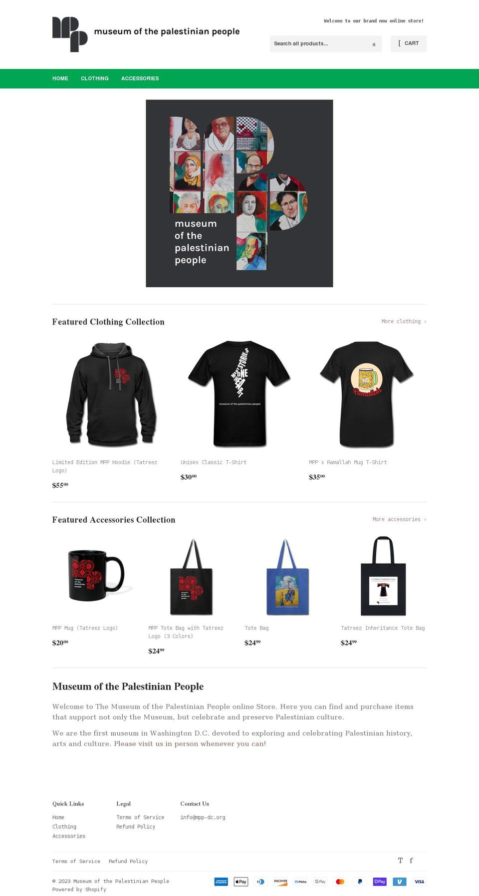 museum-of-the-palestinian-people.myshopify.com shopify website screenshot