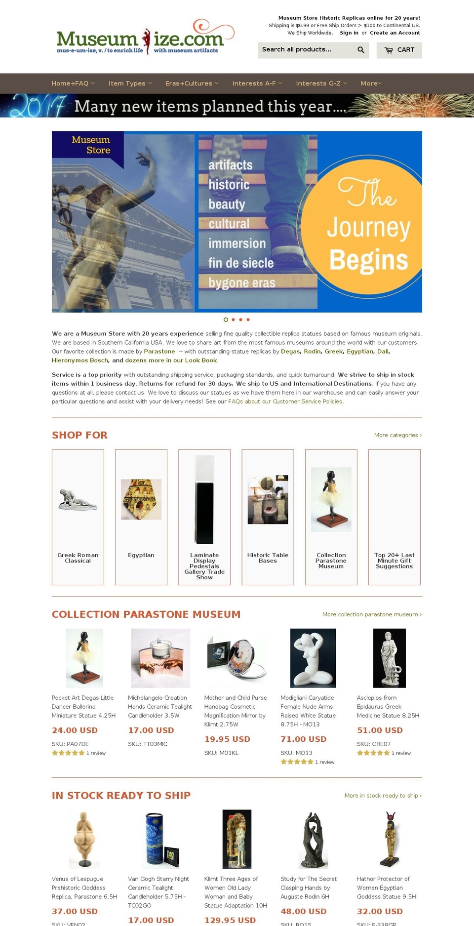 museumize.com shopify website screenshot