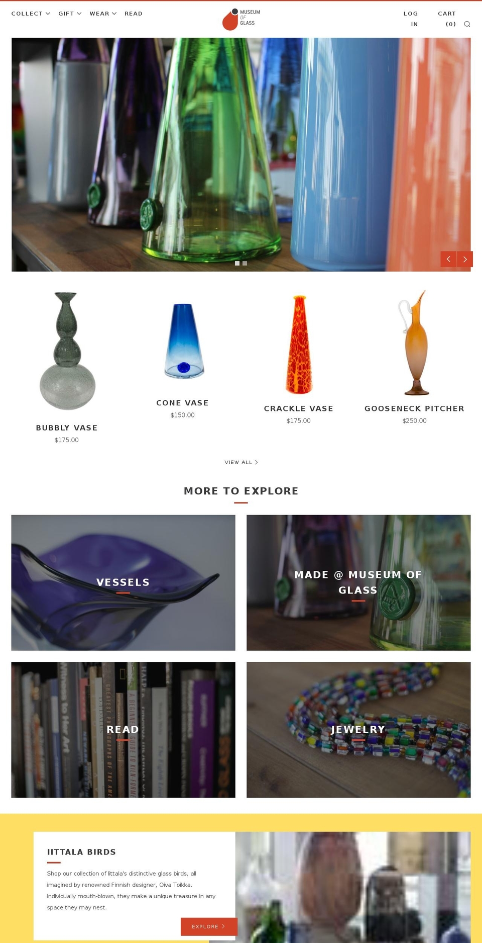 museumofglassstore.com — Shopify storefront screenshot