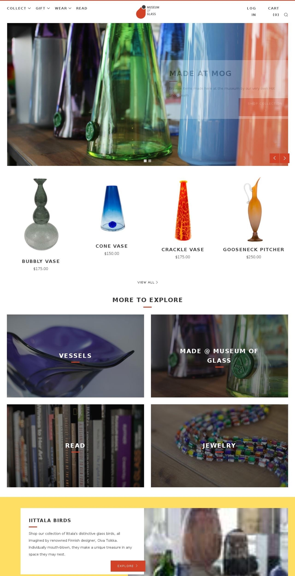museumofglassstore.net shopify website screenshot