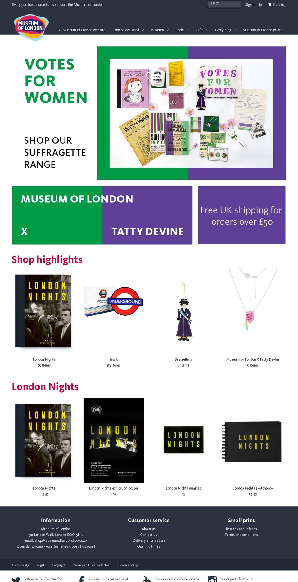 museumoflondonshop.co.uk shopify website screenshot