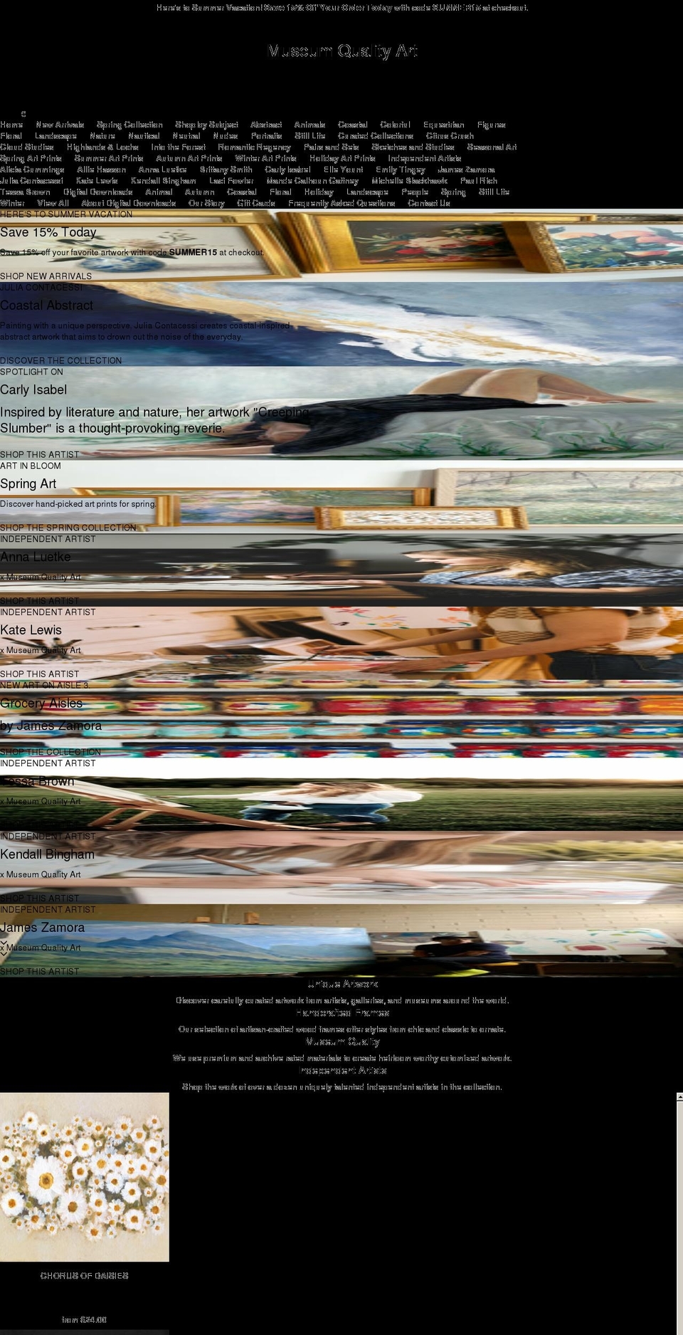 museumqualityart.com shopify website screenshot