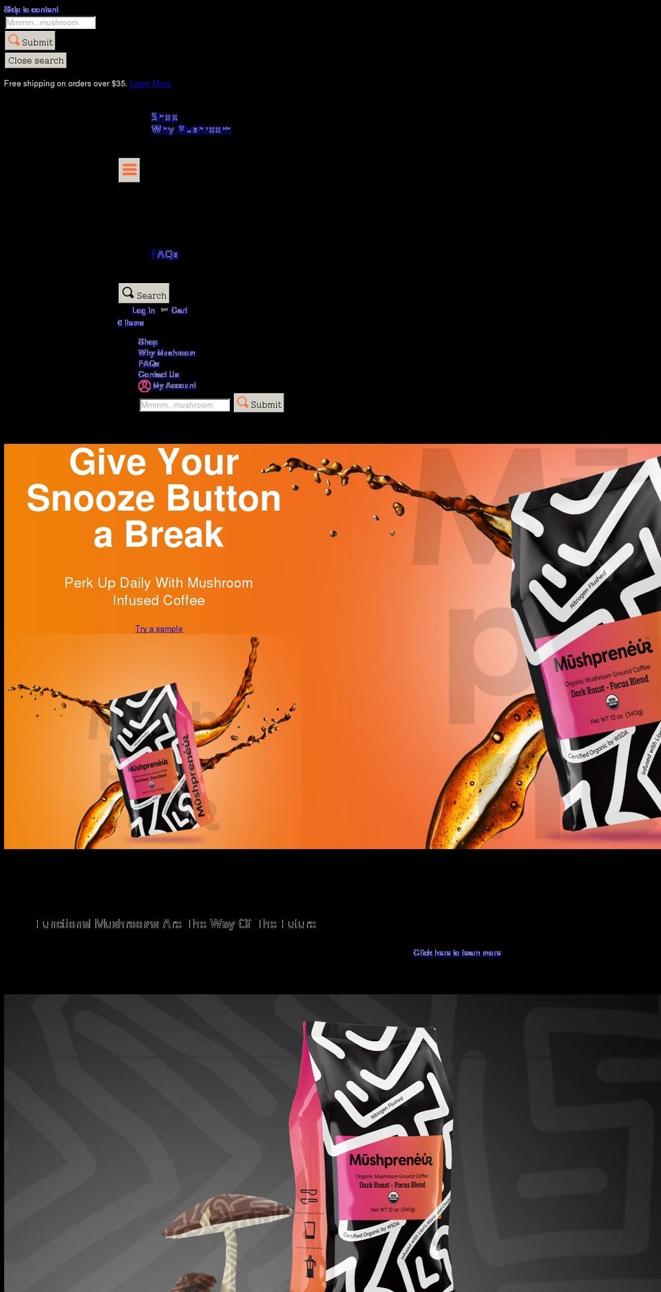 mushpreneur.com shopify website screenshot