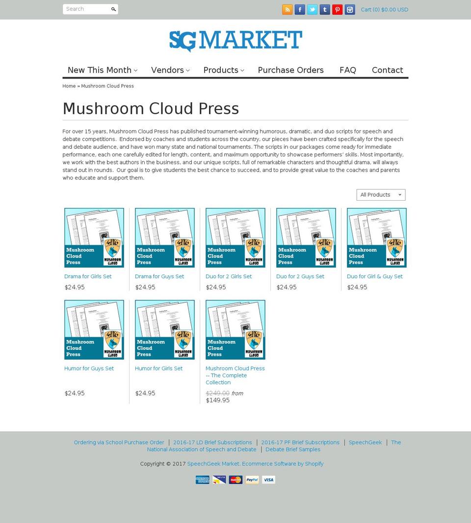 mushroomcloudpress.net shopify website screenshot