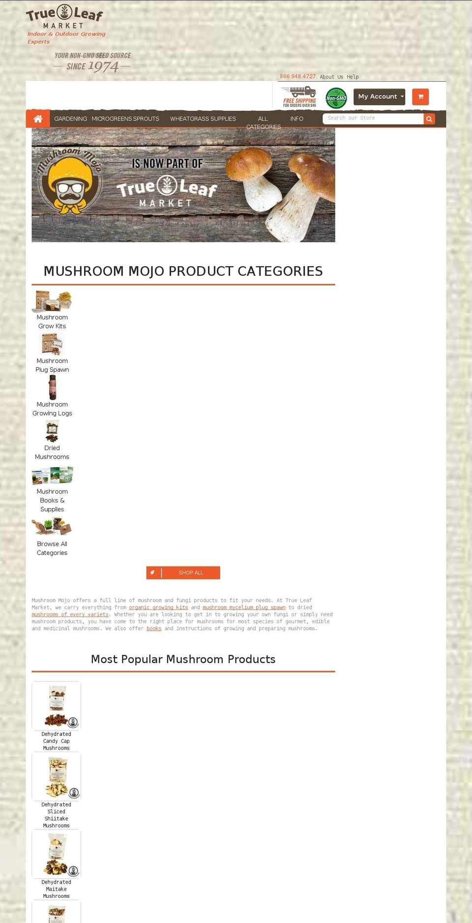 July 2018 Theme Shopify theme site example mushroommojo.com