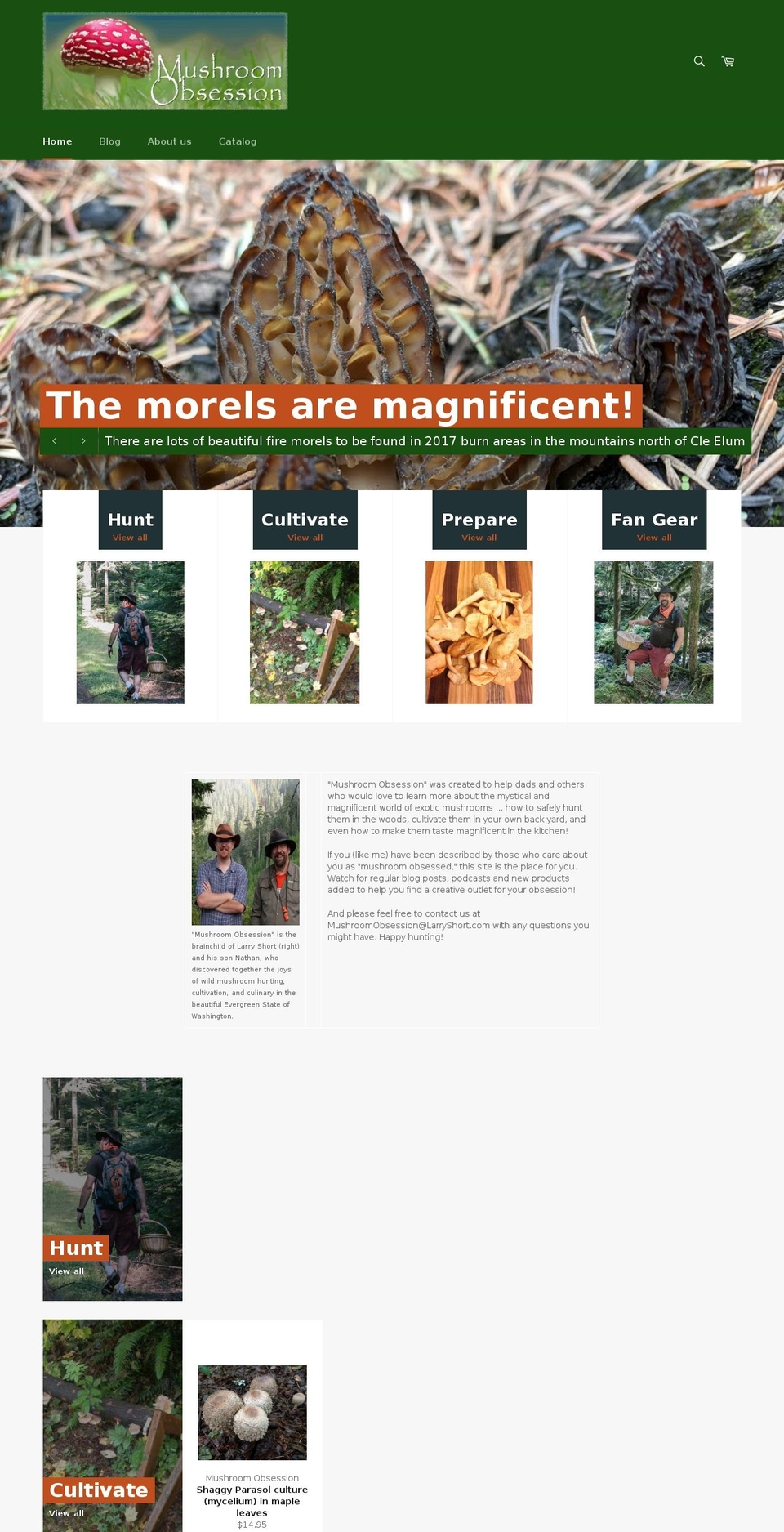 mushroomobsession.com — Shopify storefront screenshot