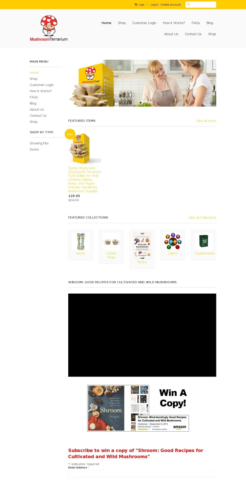 mushroomterrarium.com — Shopify storefront screenshot