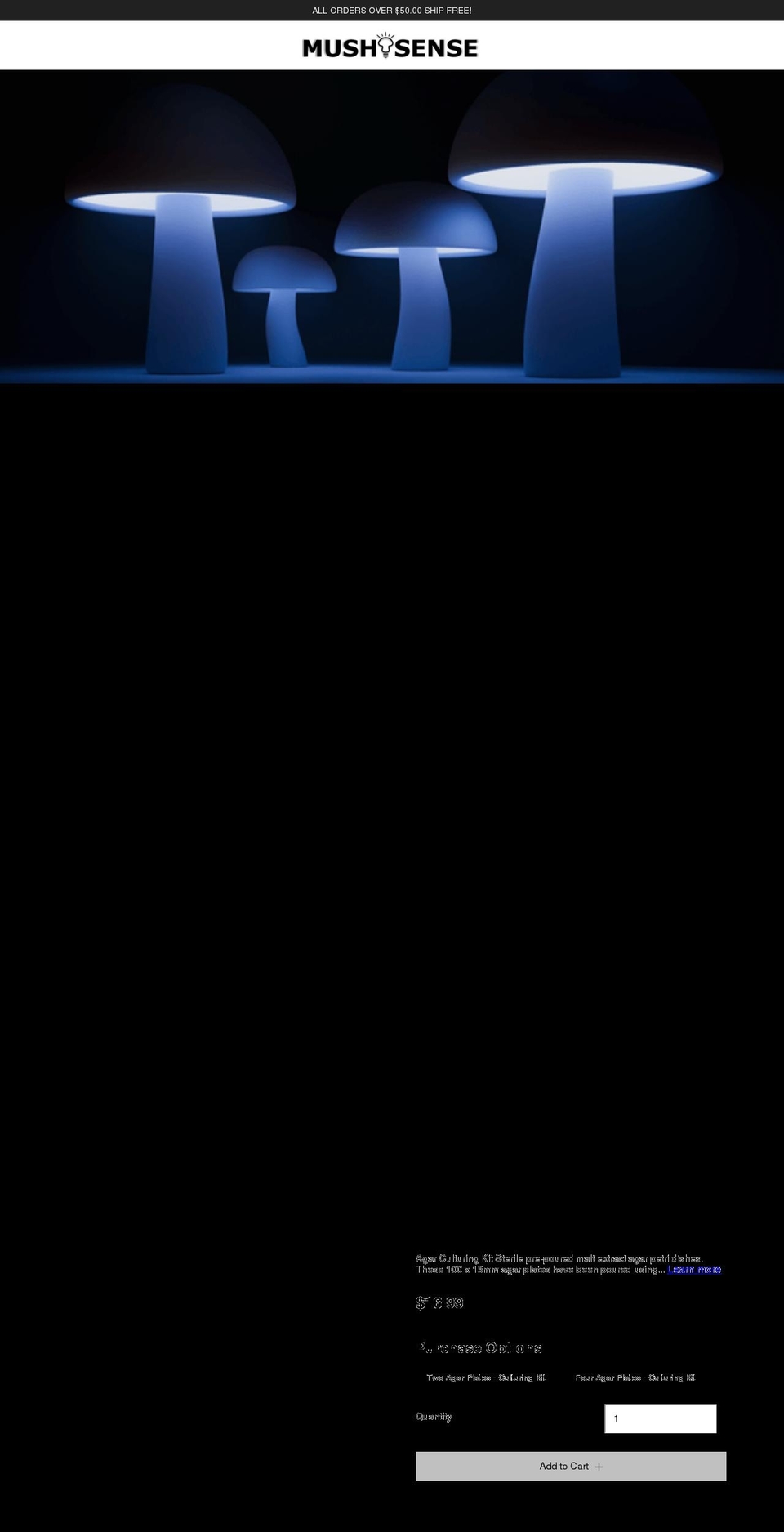 mushsense.com shopify website screenshot