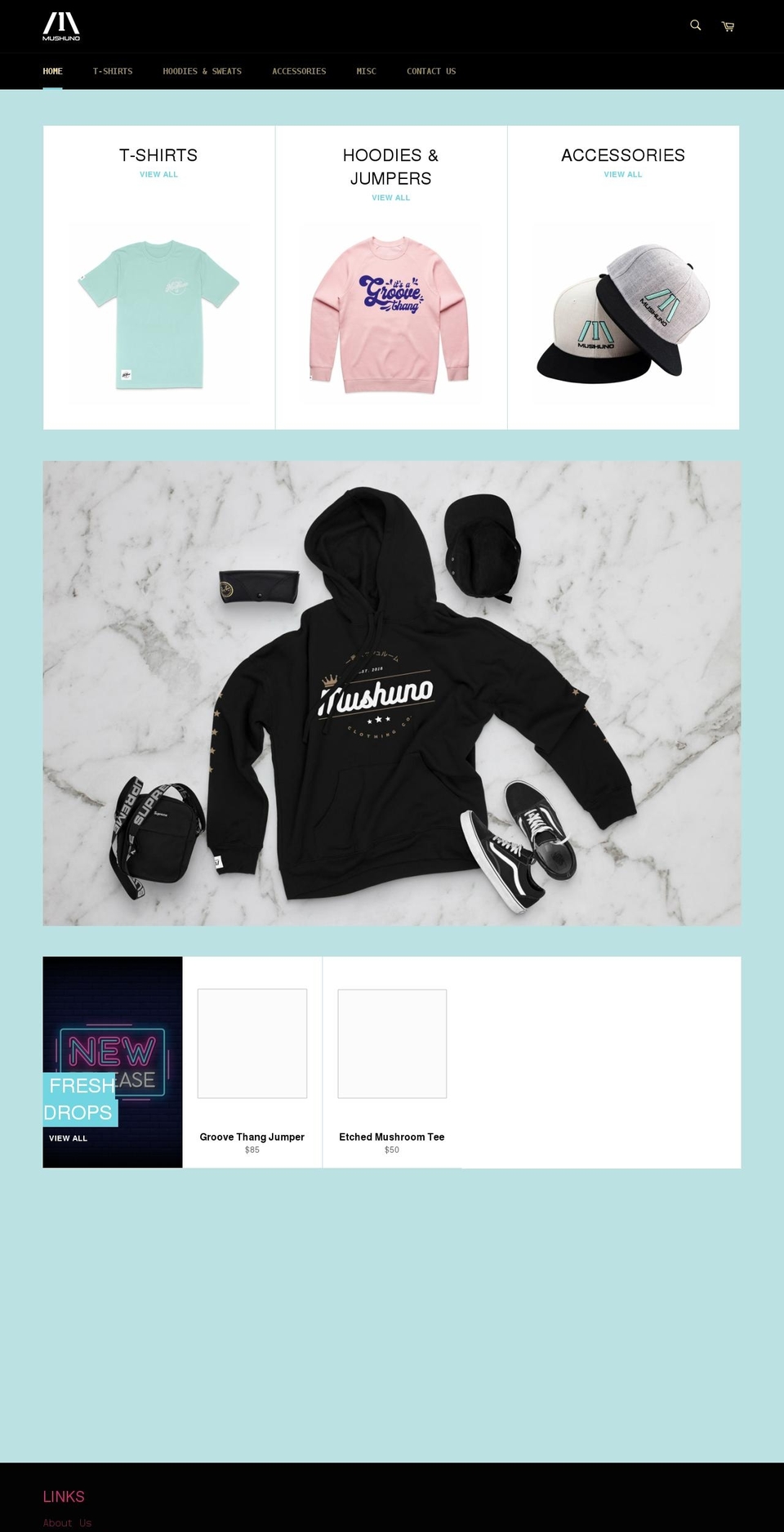 mushuno.com shopify website screenshot