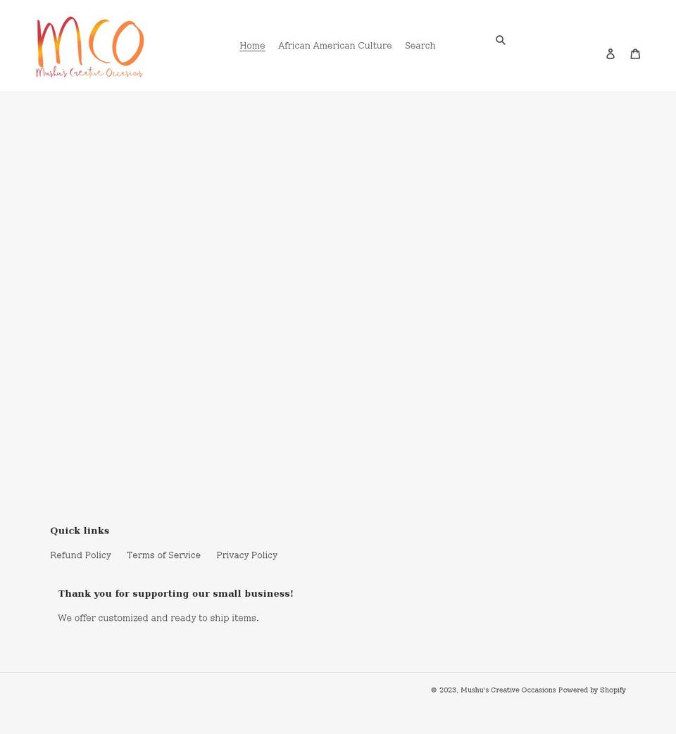 mushuscre8.com shopify website screenshot