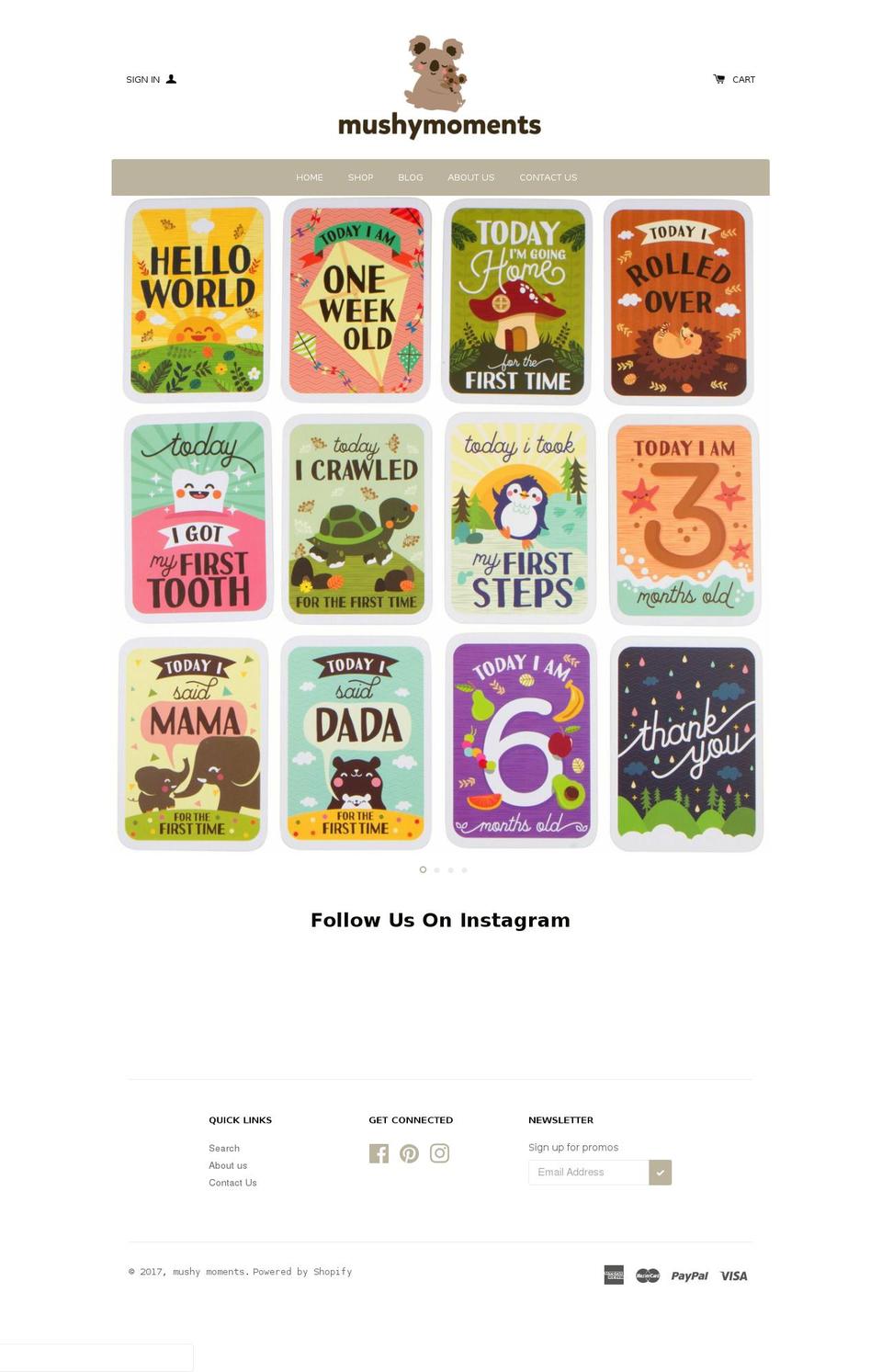 mushymoments.com shopify website screenshot