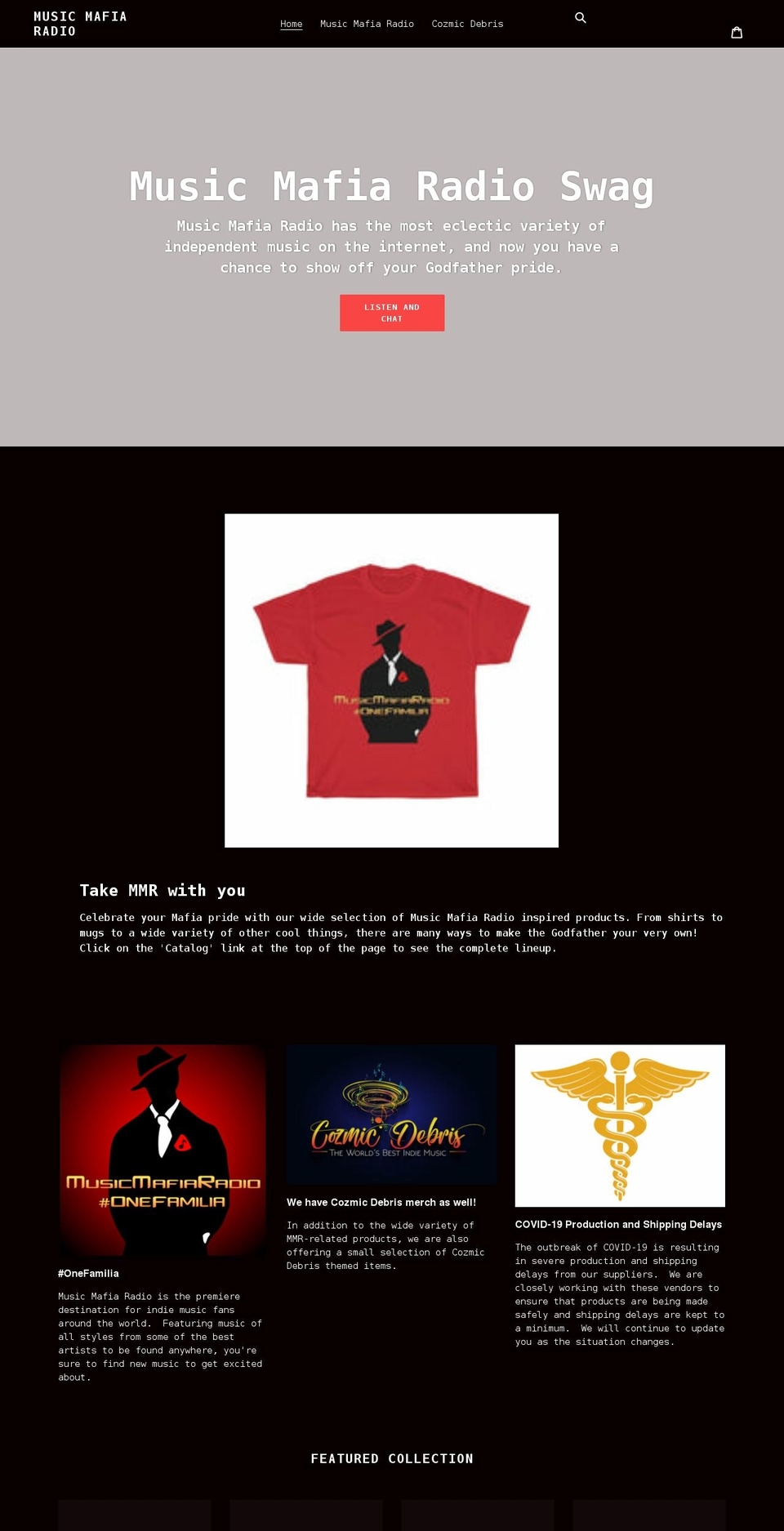 music-mafia-radio.myshopify.com shopify website screenshot
