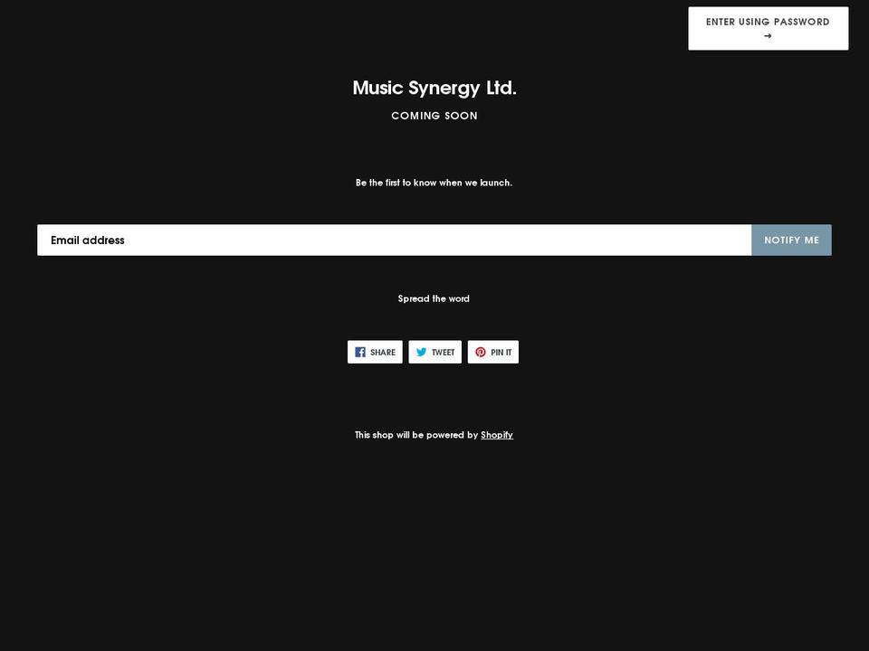 music-synergy.com — Shopify storefront screenshot