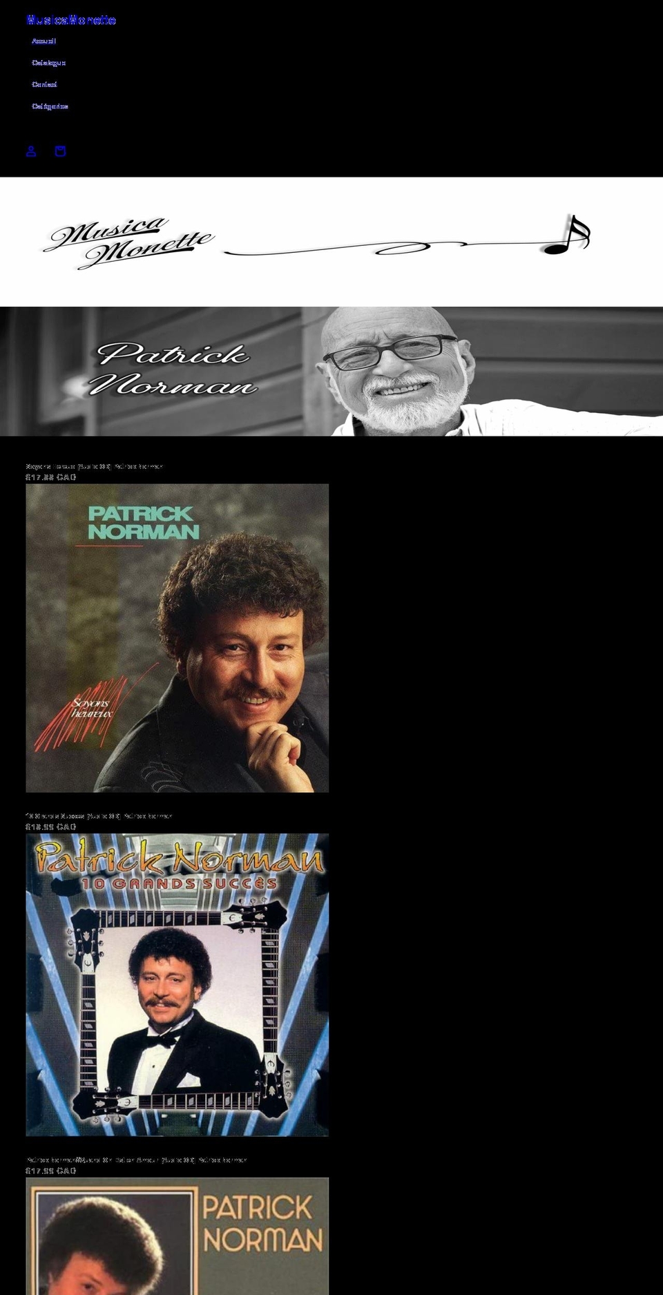 musicamonette.ca shopify website screenshot
