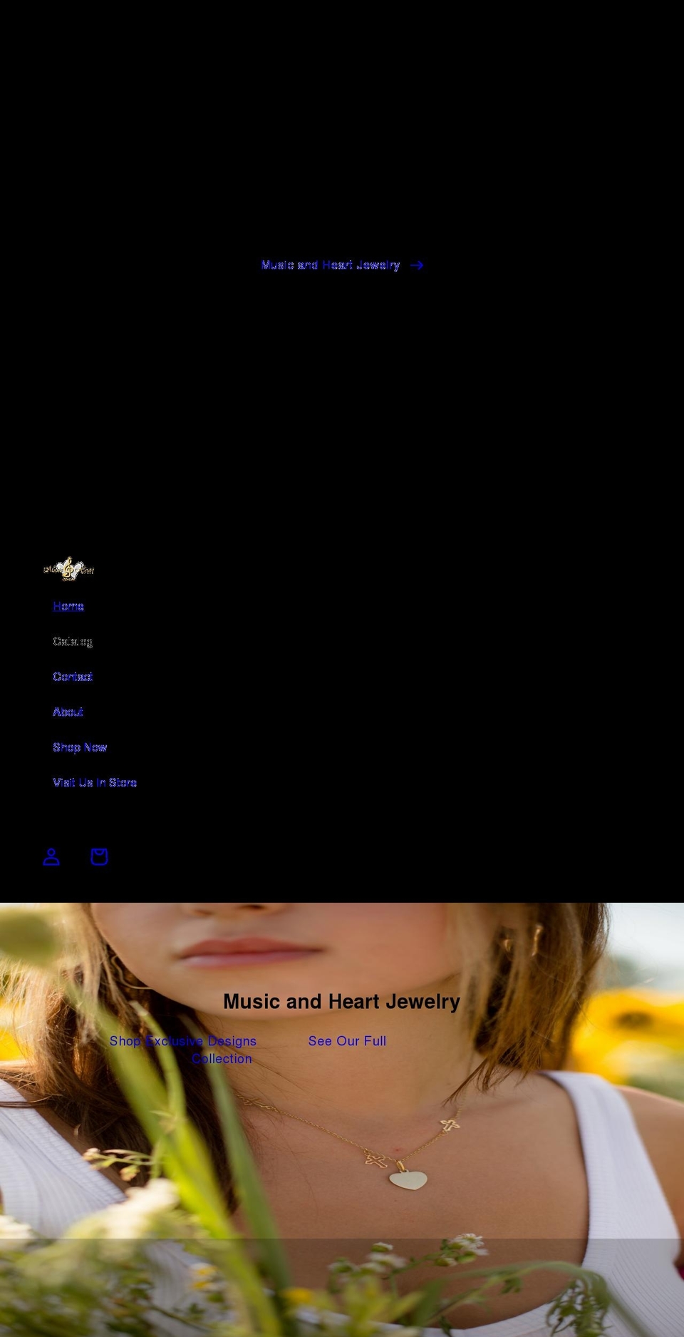 musicandheartjewelry.com shopify website screenshot