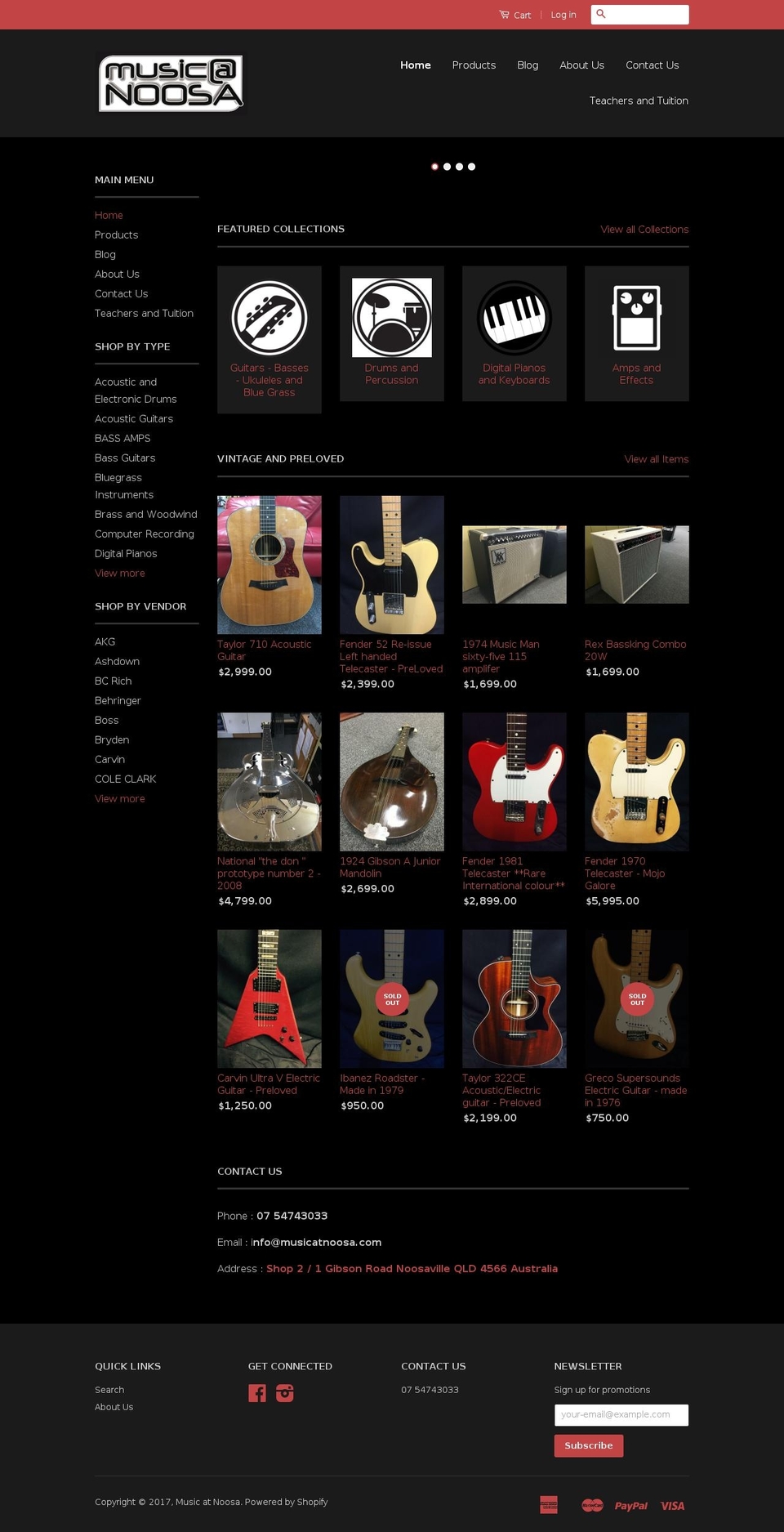 musicatnoosa.com shopify website screenshot