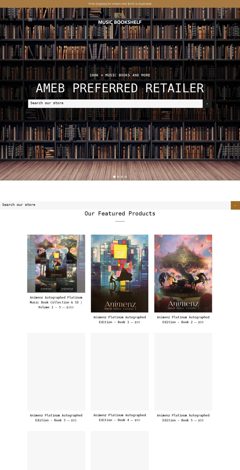 musicbookshelves.com — Shopify storefront screenshot