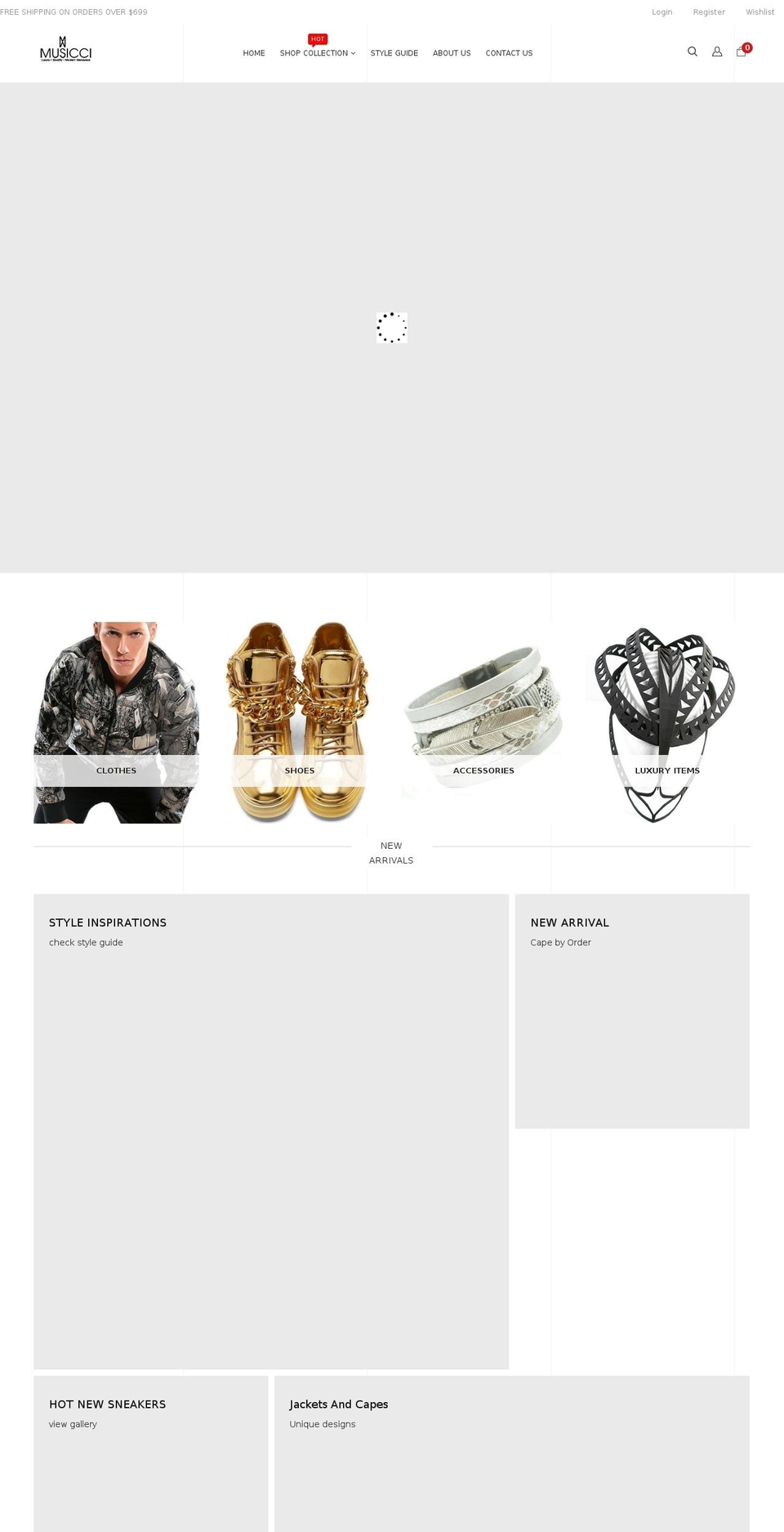 musicci.com shopify website screenshot