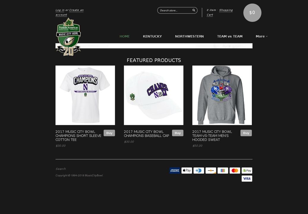 musiccitybowlmerch.com shopify website screenshot