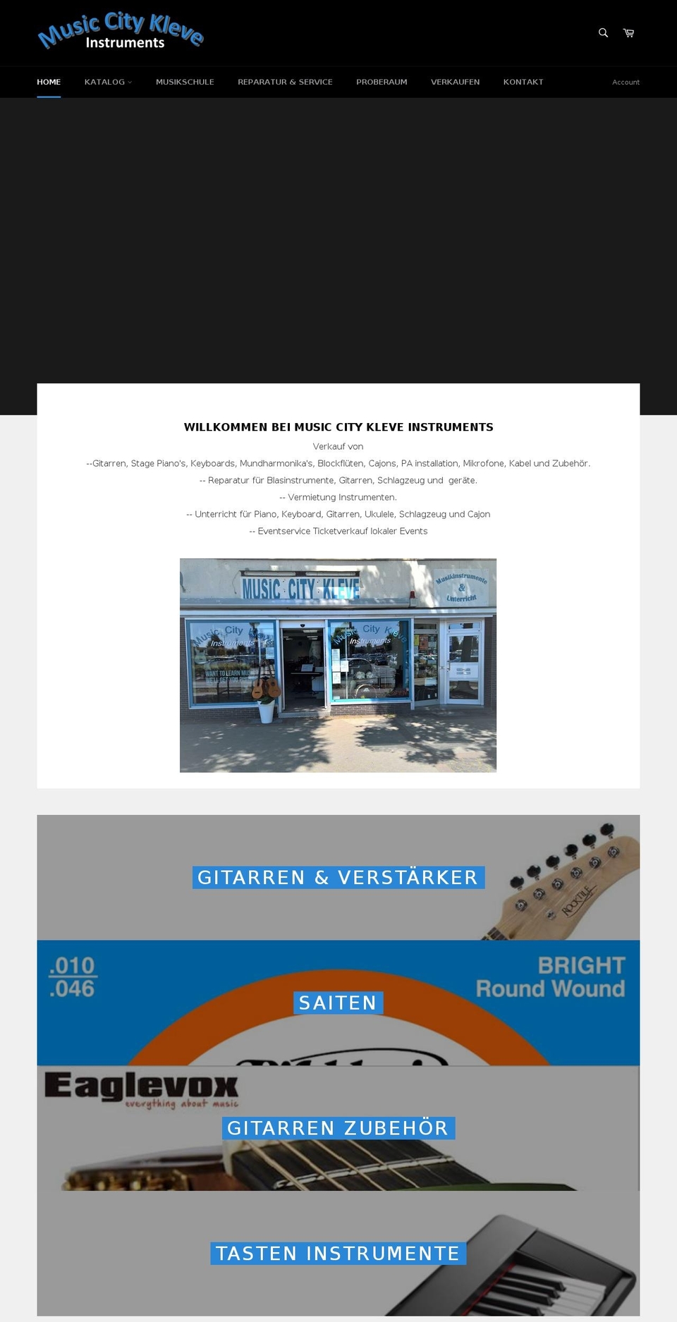 musiccitykleve.com — Shopify storefront screenshot