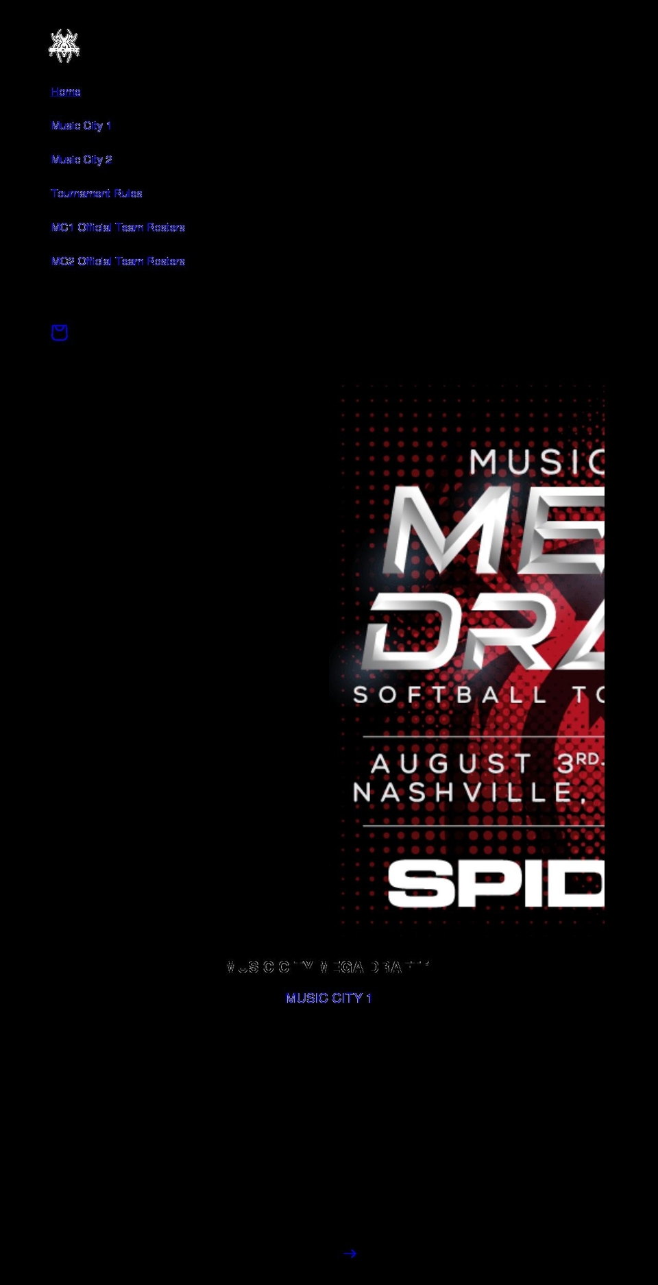musiccitymegadraft.com shopify website screenshot