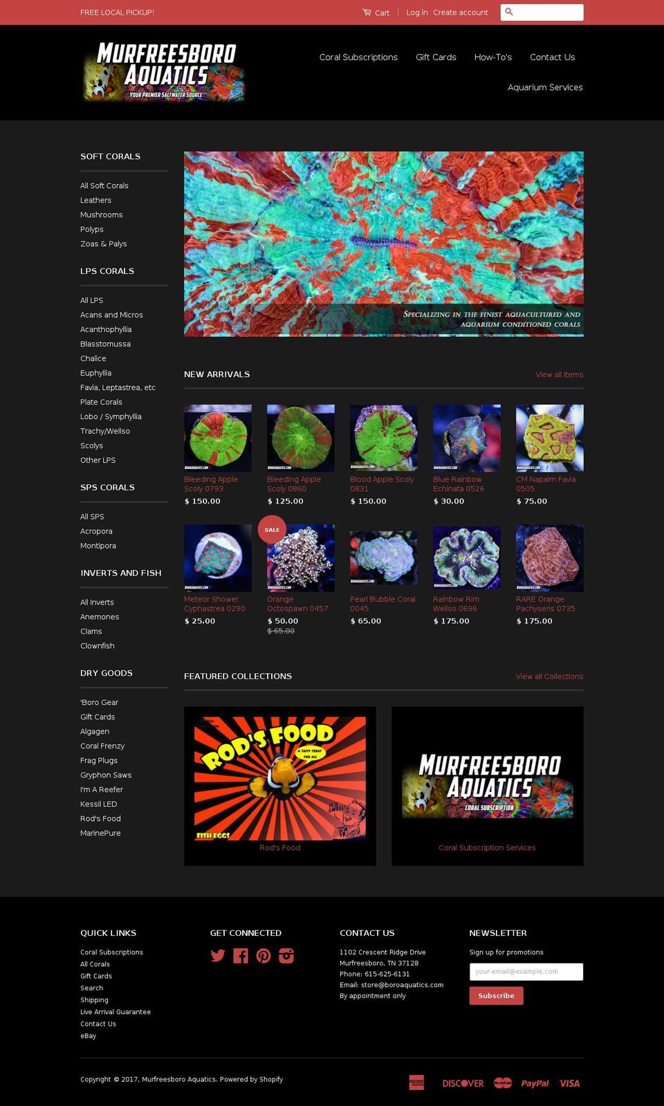 musiccityreefs.com shopify website screenshot