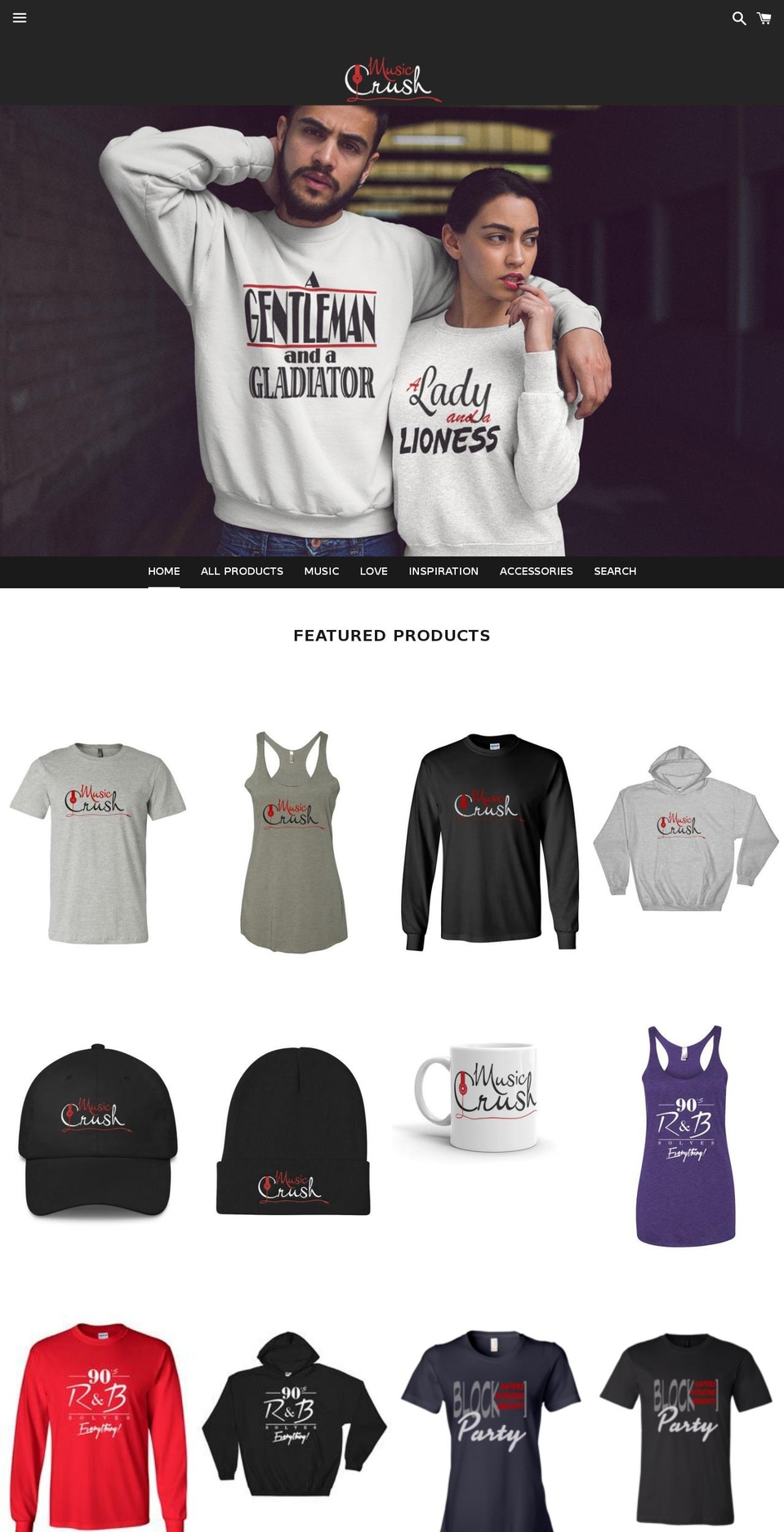 musiccrush-store.com — Shopify storefront screenshot