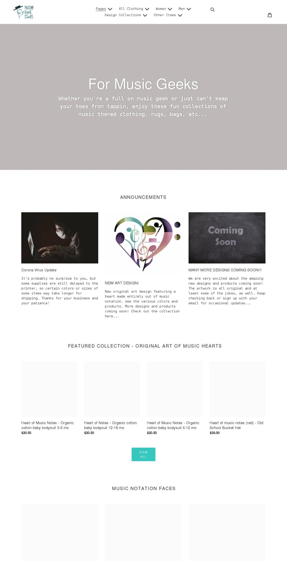 musicgeekstore.com shopify website screenshot