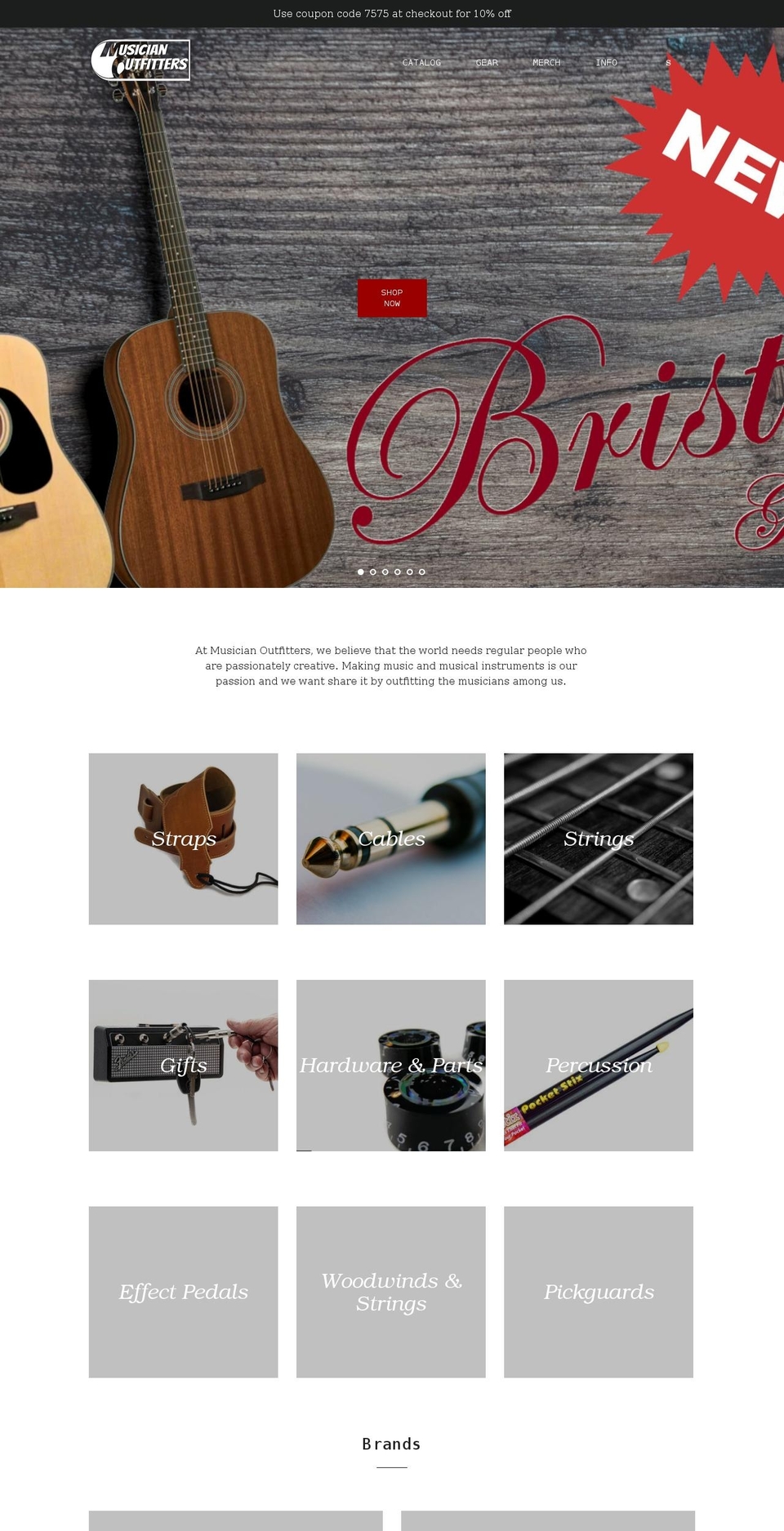 musicianoutfitters.com shopify website screenshot