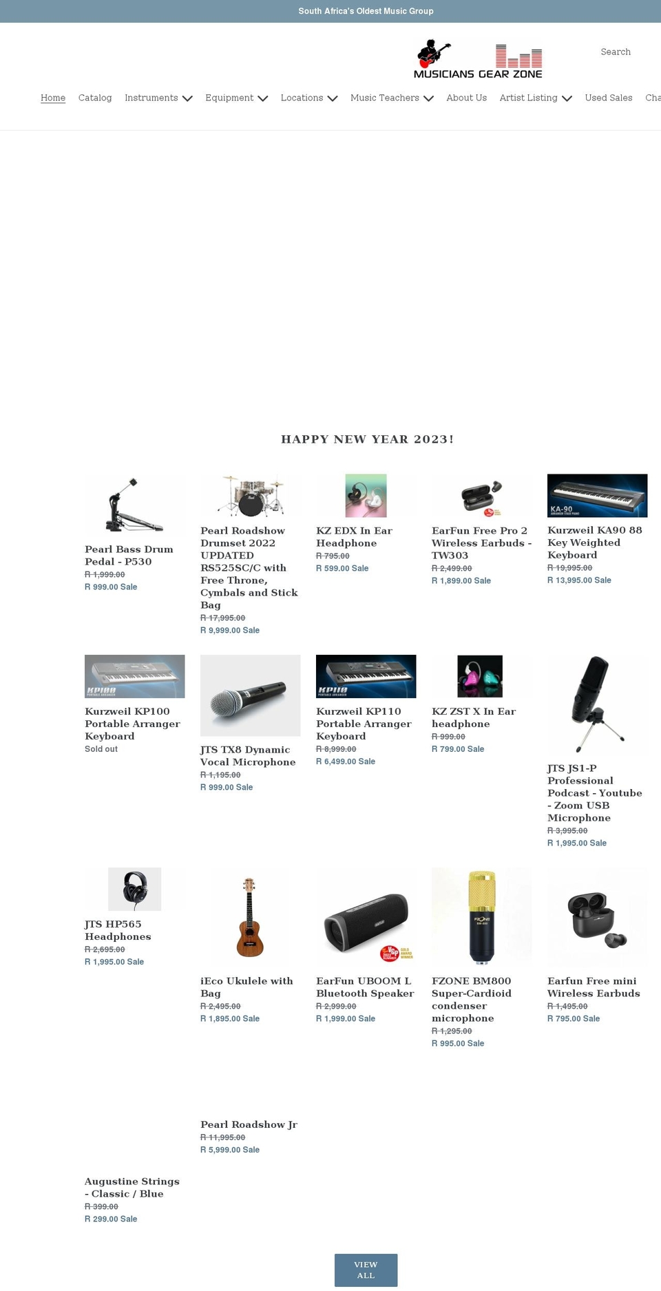 musiciansgearzone.com shopify website screenshot