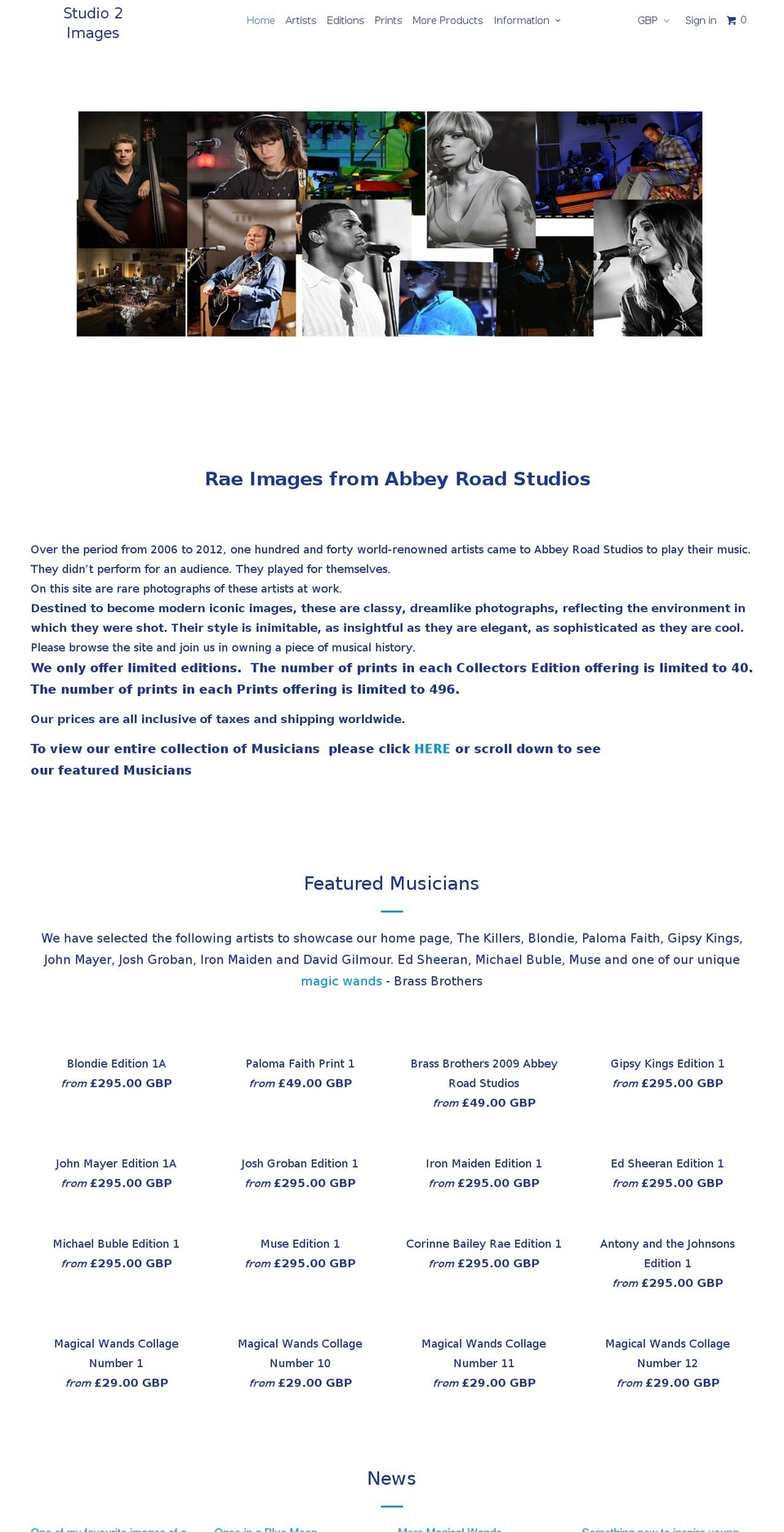 musiciansphotos.com shopify website screenshot