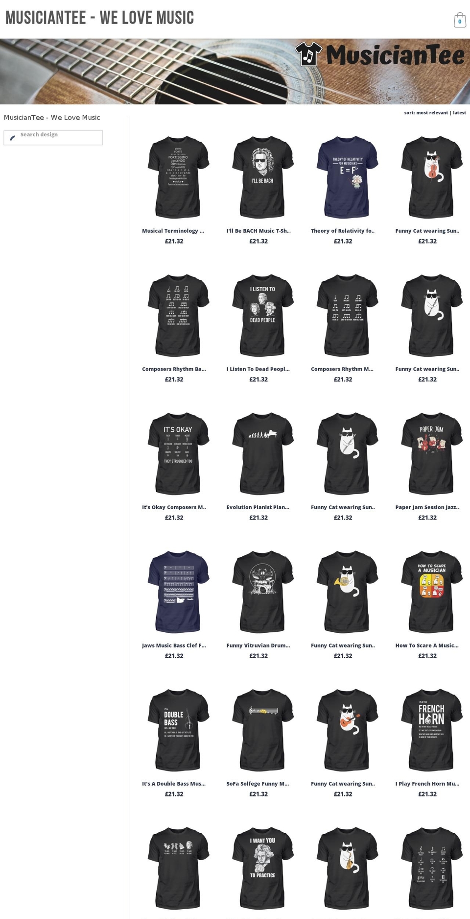 musiciantee.com — Shopify storefront screenshot