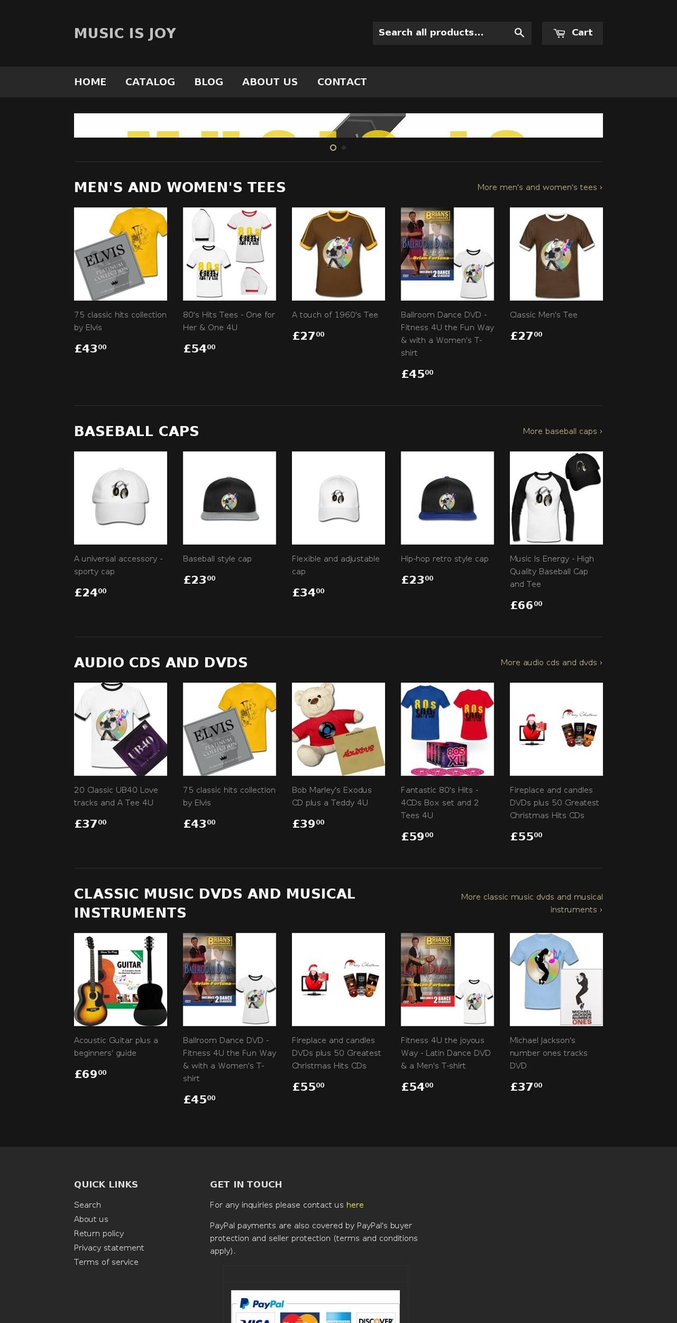 musicisjoy.com shopify website screenshot