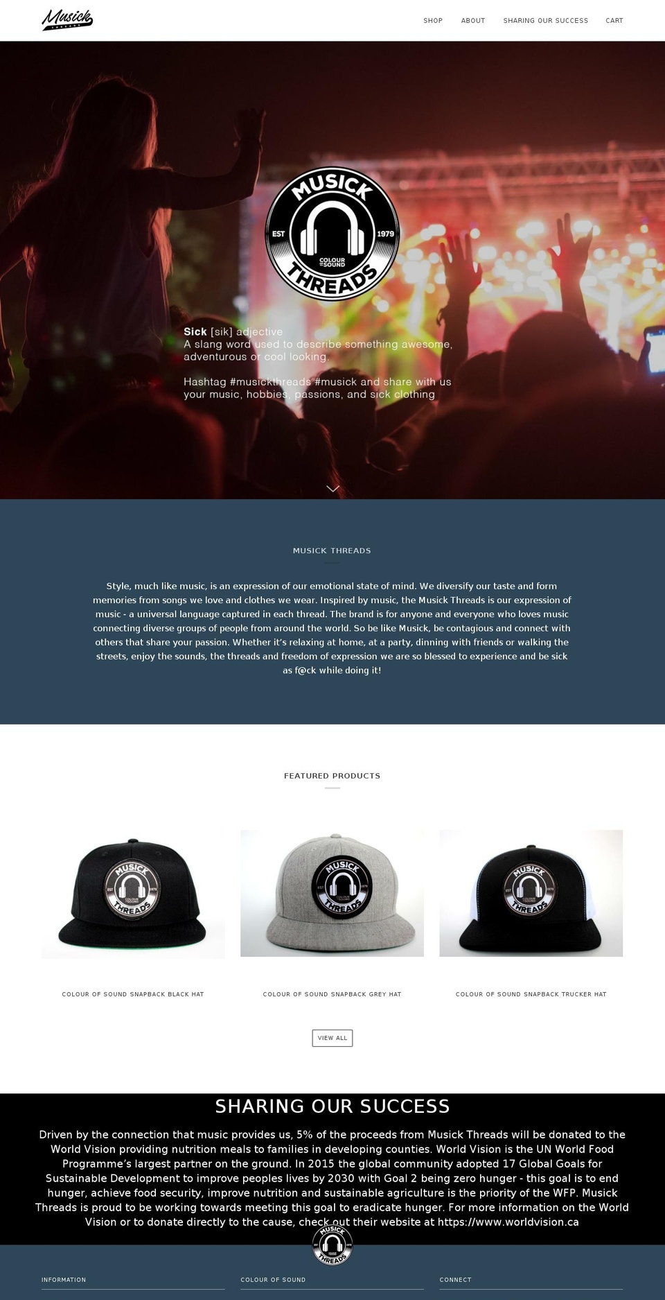 musickthreads.com — Shopify storefront screenshot