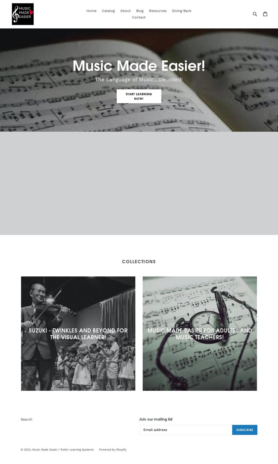 musicmadeeasier.com shopify website screenshot