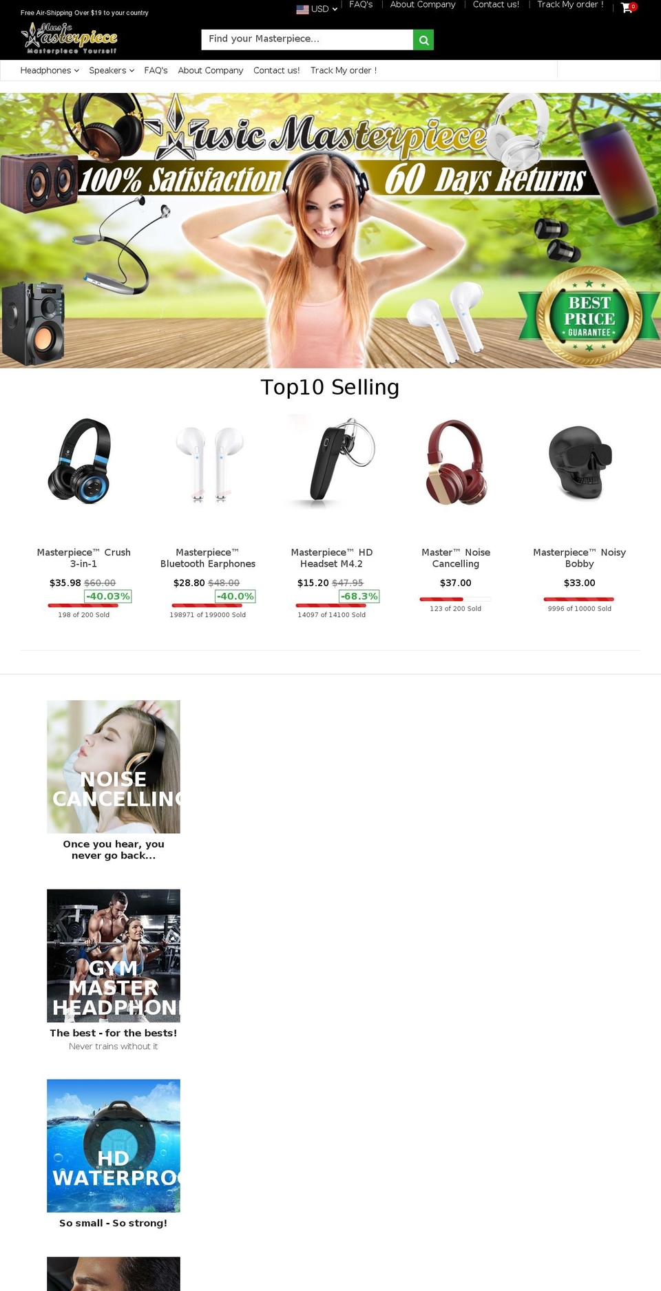 musicmasterpiece.com — Shopify storefront screenshot