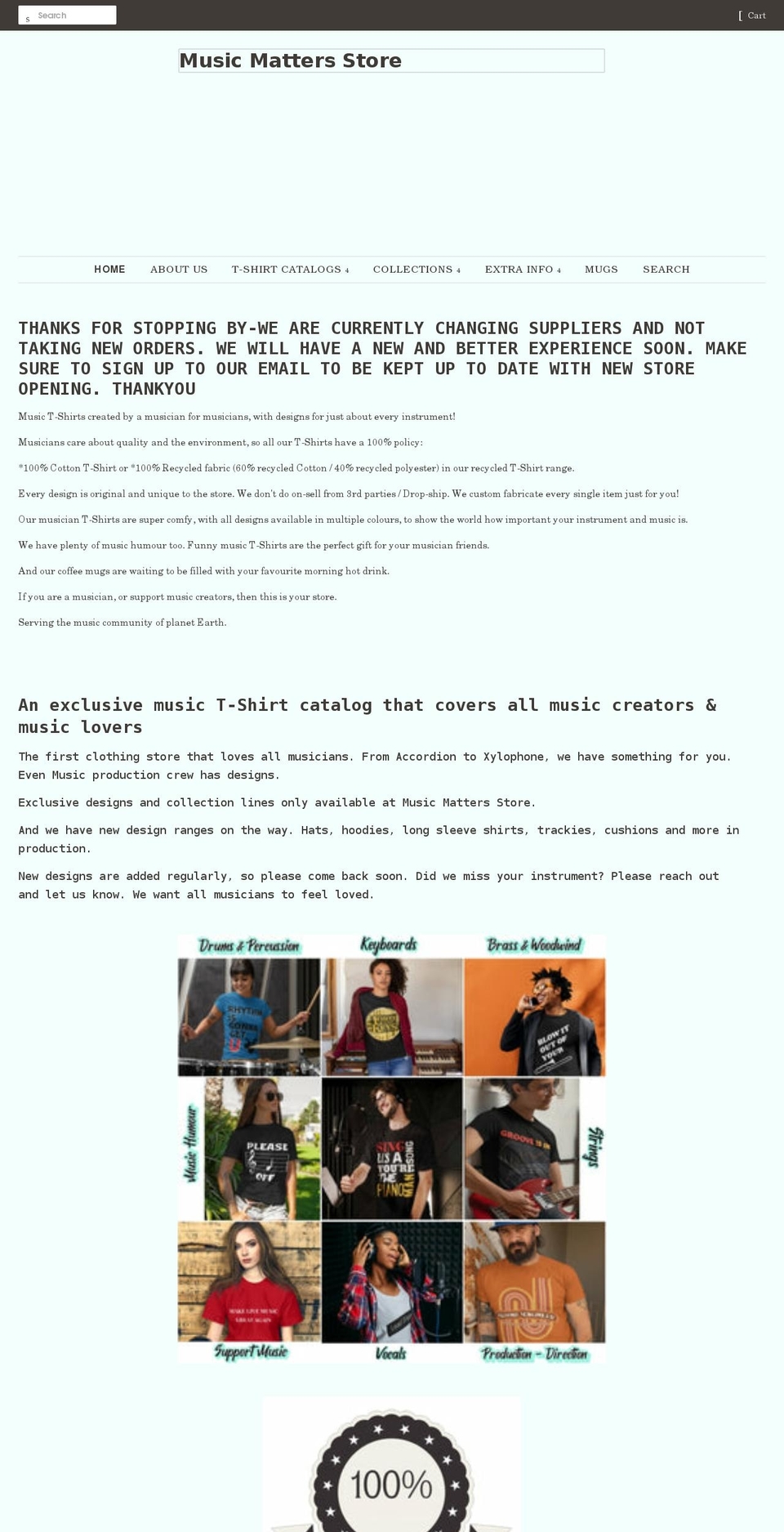 musicmattersstore.com shopify website screenshot
