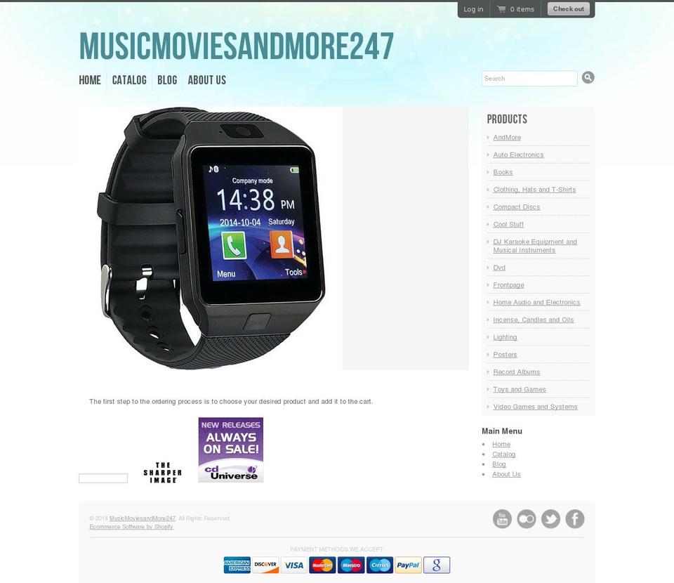 musicmoviesandmore247.com — Shopify storefront screenshot