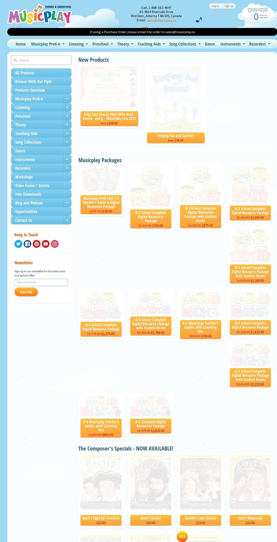 musicplaycanada.com — Shopify storefront screenshot