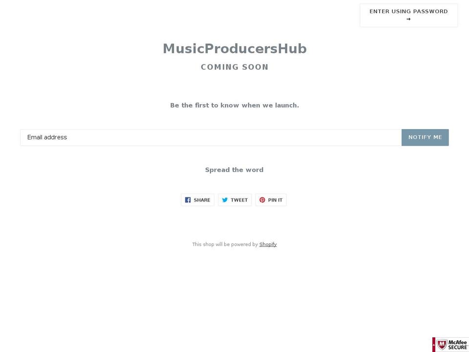 musicproducershub.com shopify website screenshot