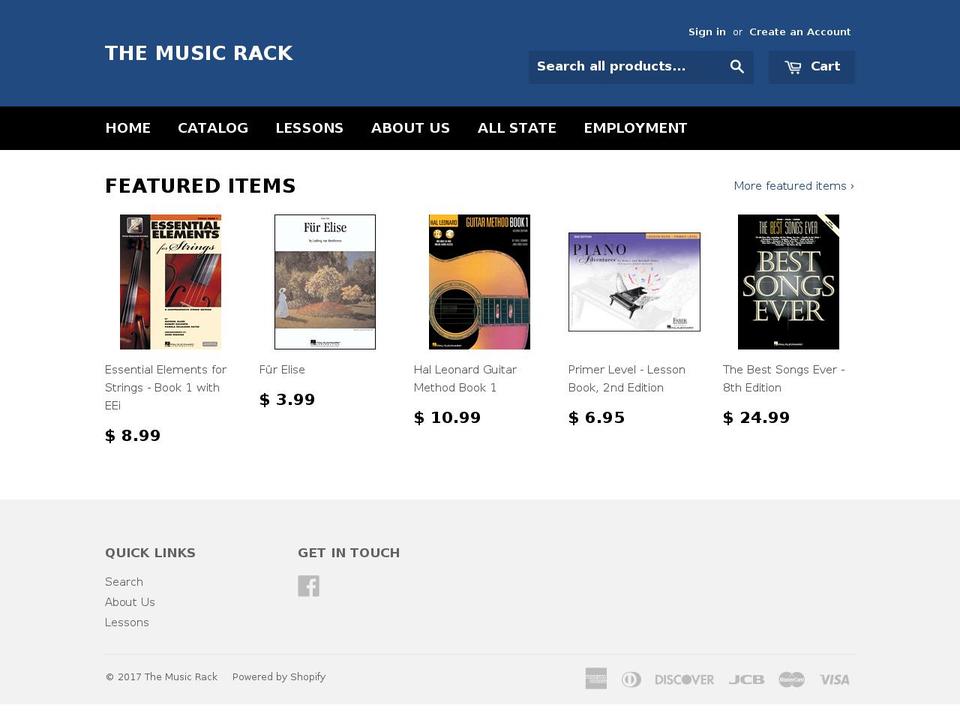 musicrack.com shopify website screenshot
